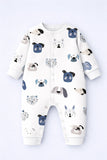 MARVIQ 100% Cotton Baby Romper for Baby Boys & Baby Girls Bunny Blossom Print Full Sleeve Sleepsuit Soft Breathable Newborn Infant Jumpsuit with Snap Button Closure White Bunny Pack of 1